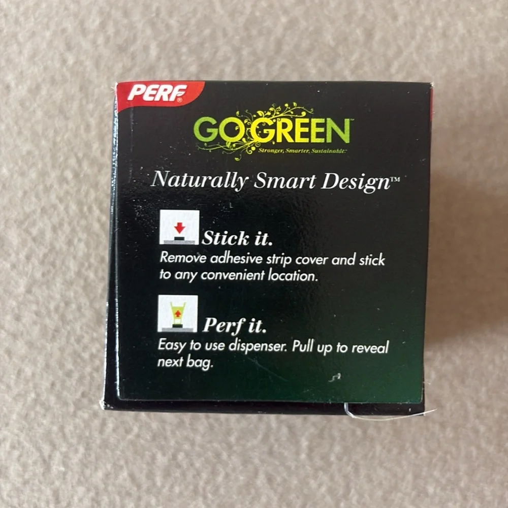 GO GREEN Dog Poop Bag 2 Rolls 20 Ct Each Biodegradable Recycled Handle Dispenser